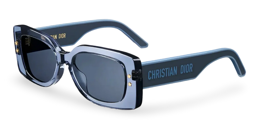 Dior Occhiali Da Sole Rettangolari Blu Trasparente