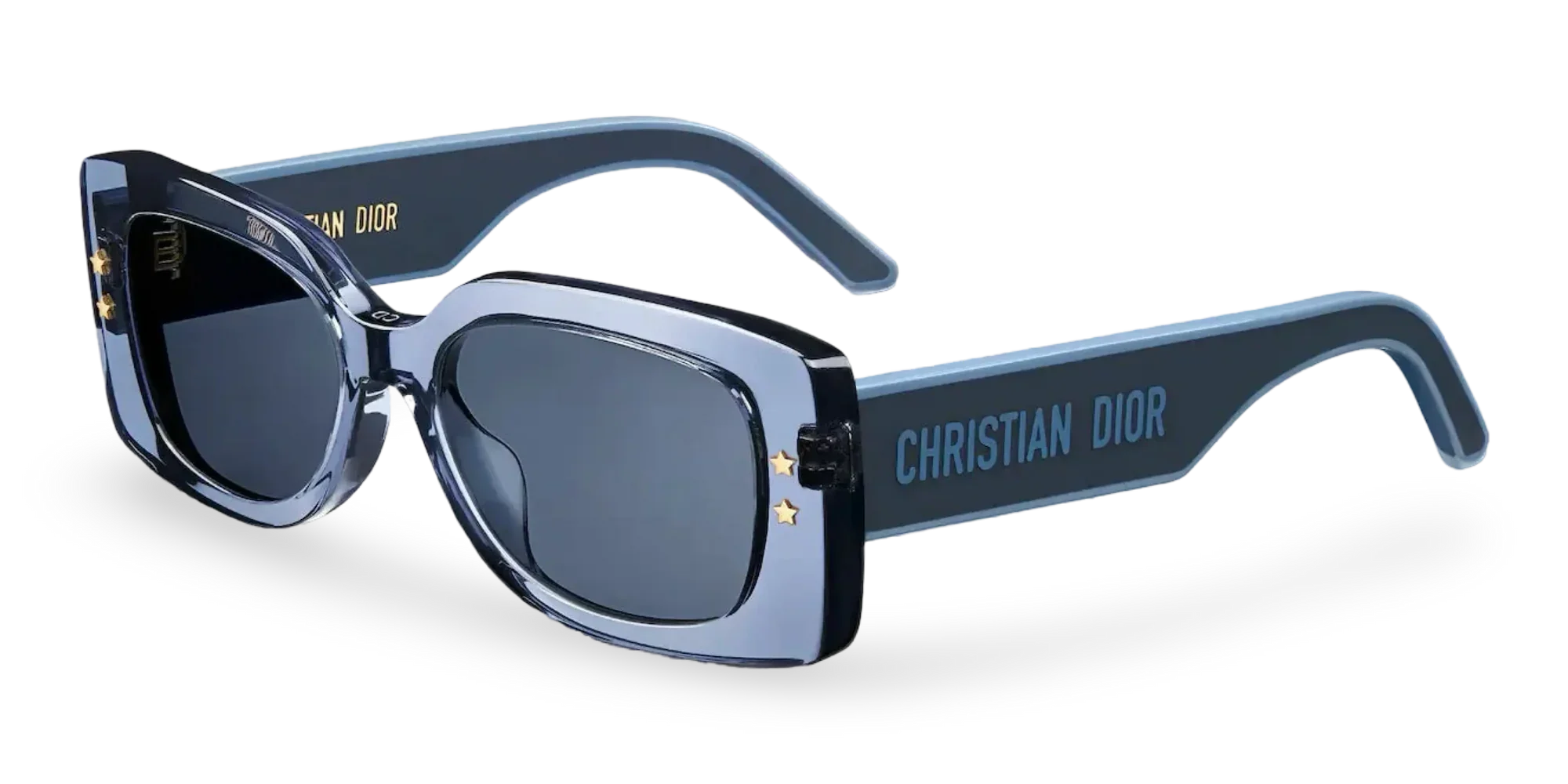 Dior Occhiali Da Sole Rettangolari Blu Trasparente