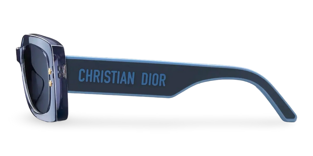 Dior Occhiali Da Sole Rettangolari Blu Trasparente