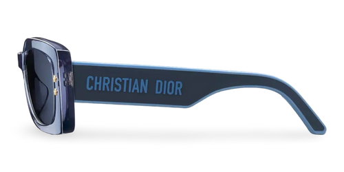 Dior Occhiali Da Sole Rettangolari Blu Trasparente