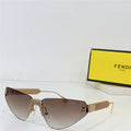 2024 FENDI First Crystal Gold metal Sunglasses 4127US shape Women's