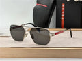 Prada Men's Black / Silver Grey Lens Aviator 51-18