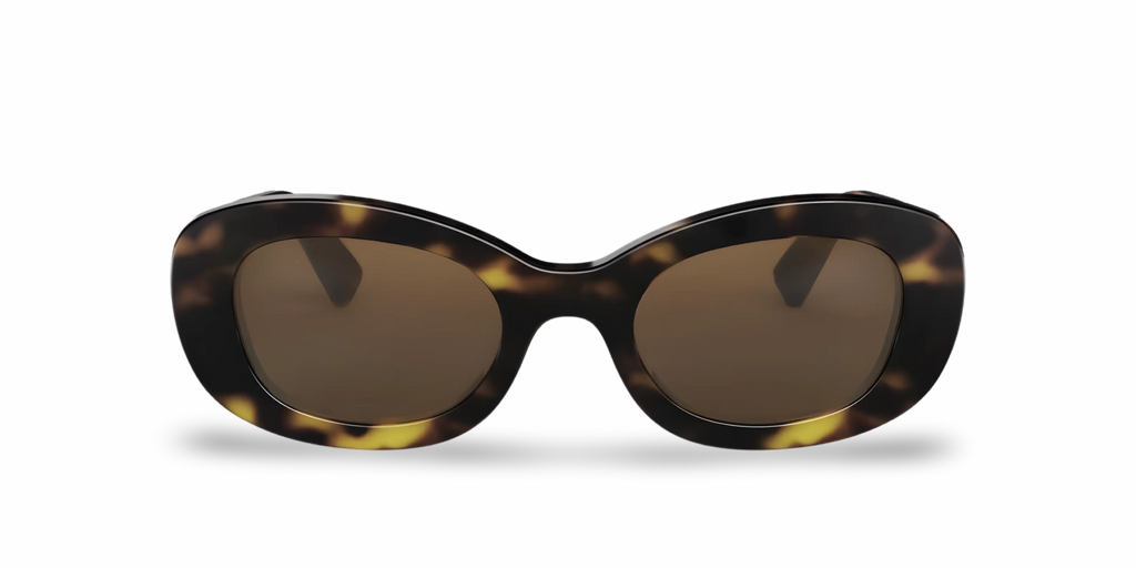 BVLGARI Occhiali Da Sole Ovali Marroni Effetto Tartarugato