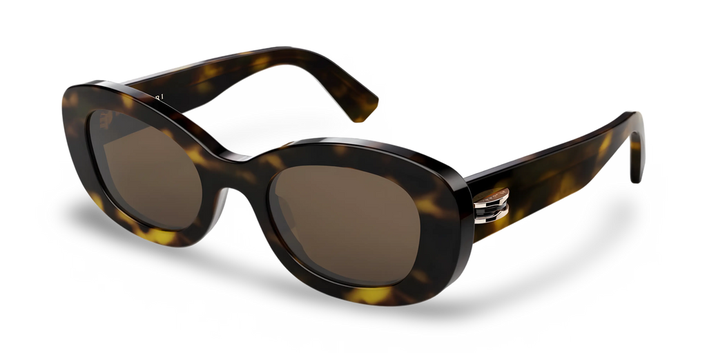 BVLGARI Occhiali Da Sole Ovali Marroni Effetto Tartarugato