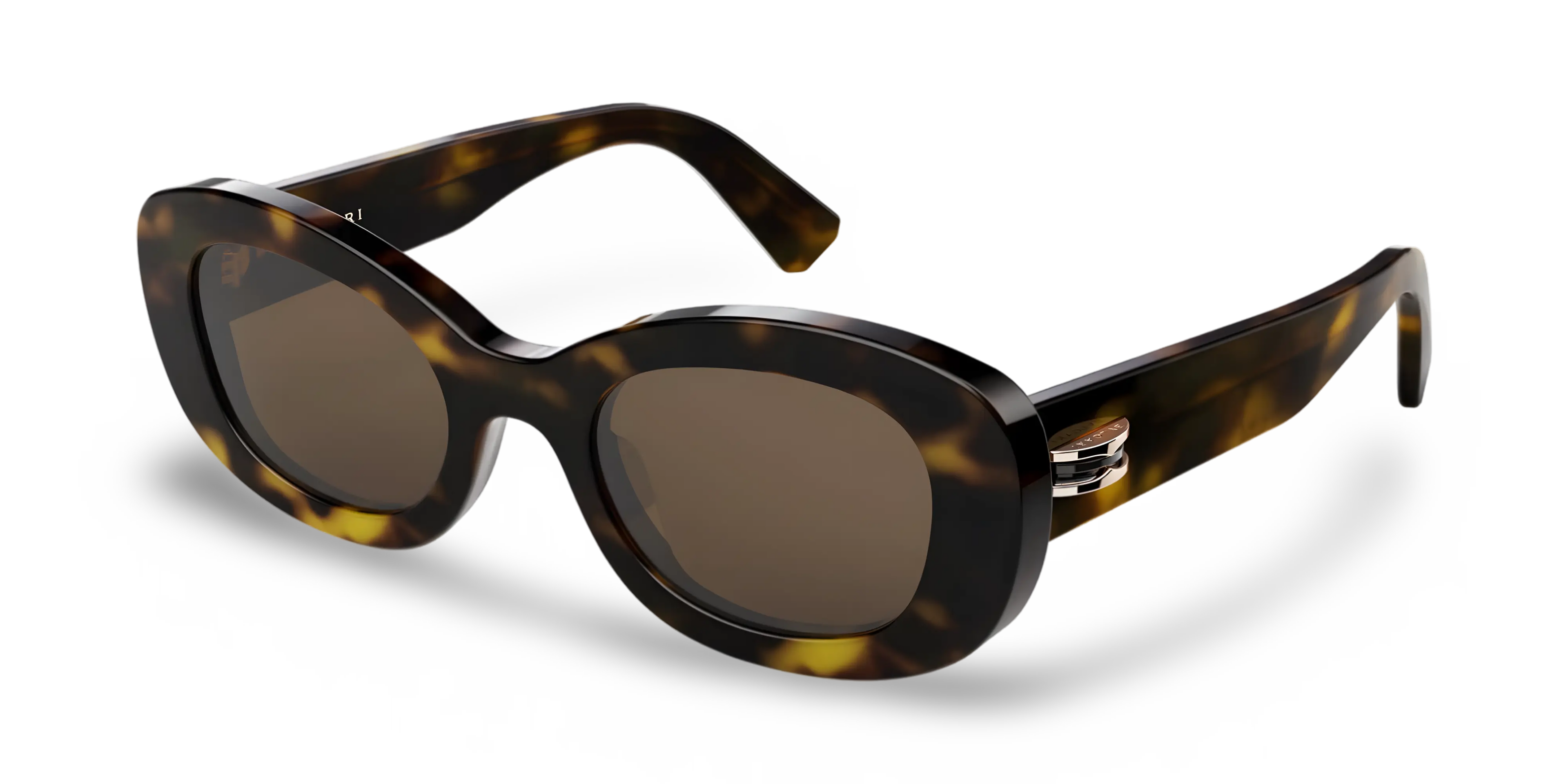 BVLGARI Occhiali Da Sole Ovali Marroni Effetto Tartarugato