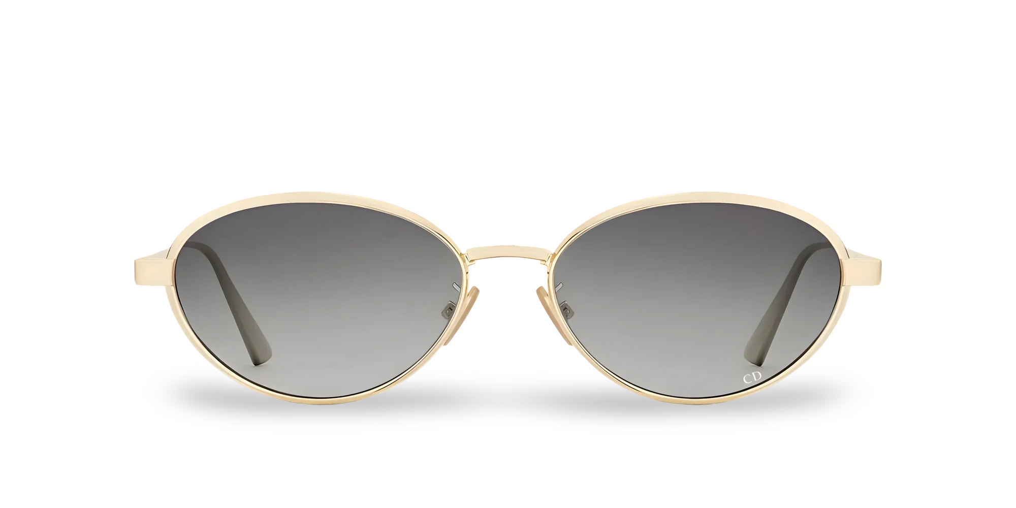 Dior Occhiali Da Sole Ovali Oro con Lenti Sfumate Grigie