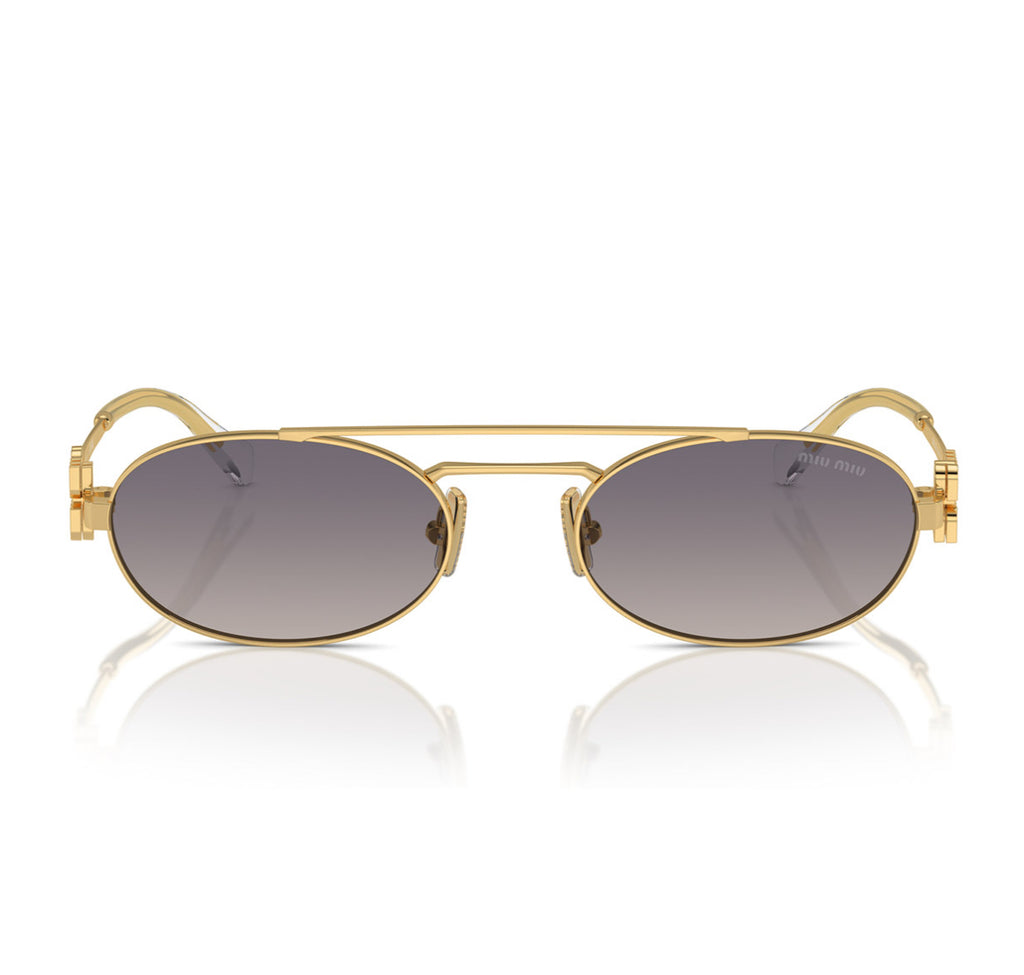 Miu Miu MU54ZS Oval Gold-Black Frame 53mm Women's Sunglasses