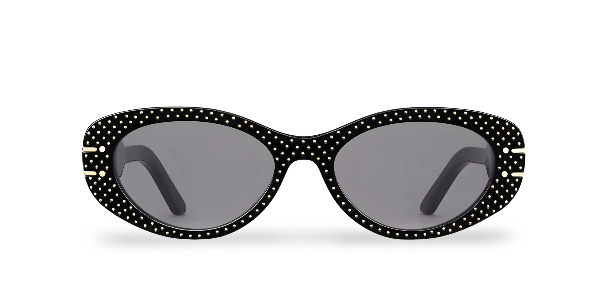 Dior Occhiali Da Sole Ovali Neri Con Borchie oro