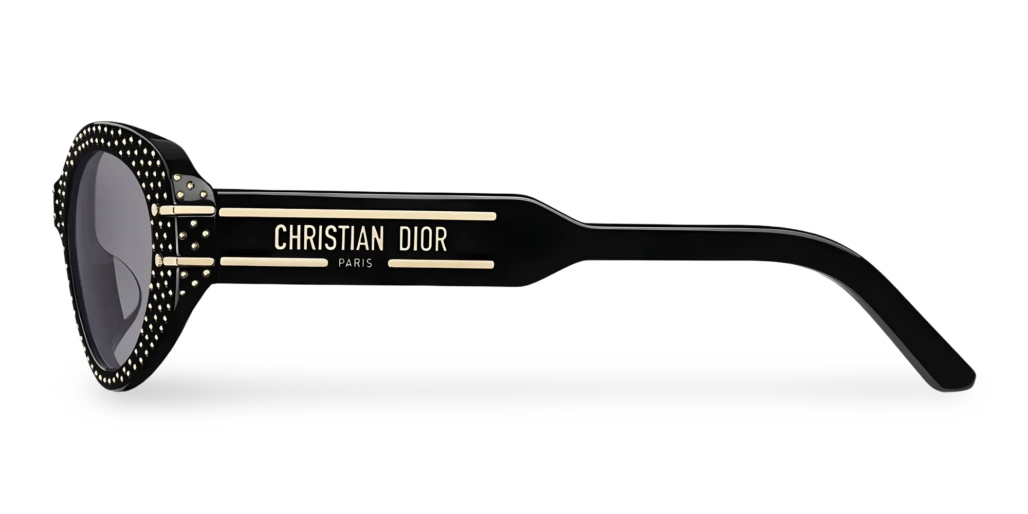 Dior Occhiali Da Sole Ovali Neri Con Borchie oro