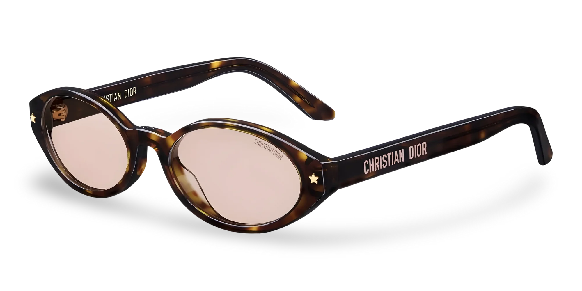 Dior Occhiali Da Sole Ovali Marroni Effetto Tartatugato