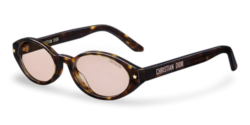 Dior Occhiali Da Sole Ovali Marroni Effetto Tartatugato