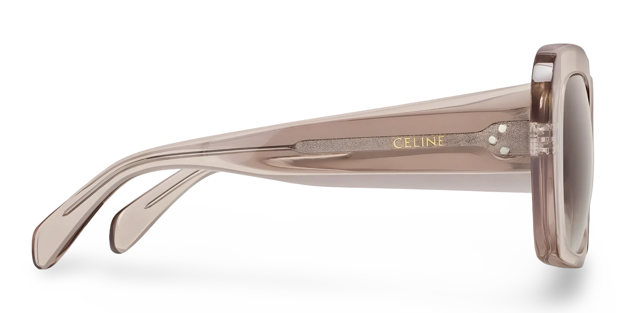 Celine Occhiali Da Sole Squadrati Pesca Trasparente