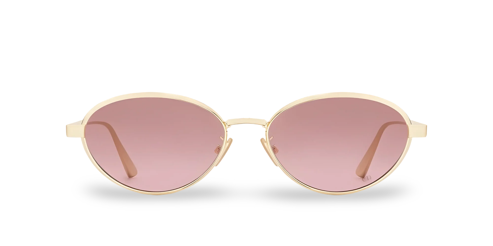 Dior Occhiali Da Sole Ovali Oro con Lenti Sfumate Rosa
