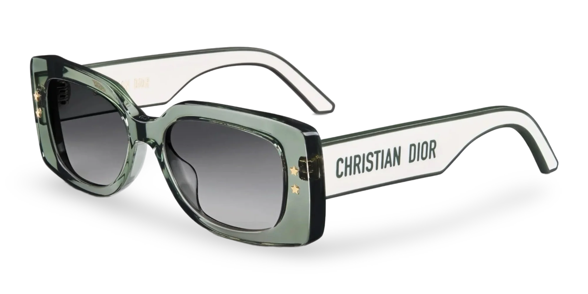 Dior Occhiali Da Sole Rettangolari Verde Trasparente