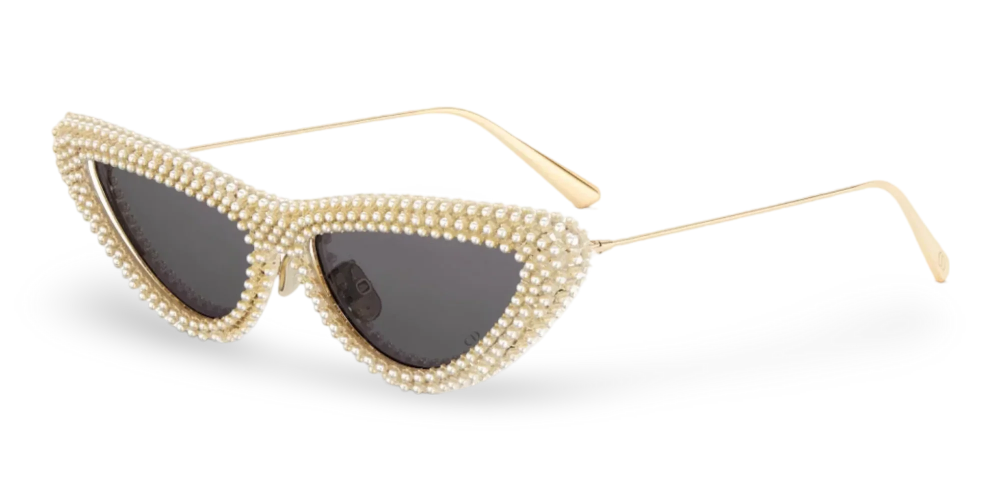 Dior Occhiali Da Sole a Farfalla Oro Con Perle Bianche