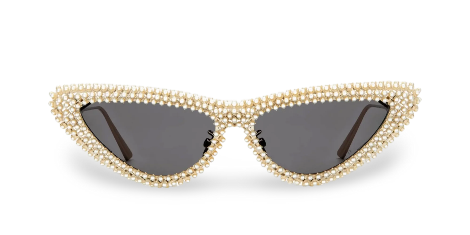 Dior Occhiali Da Sole a Farfalla Oro Con Perle Bianche