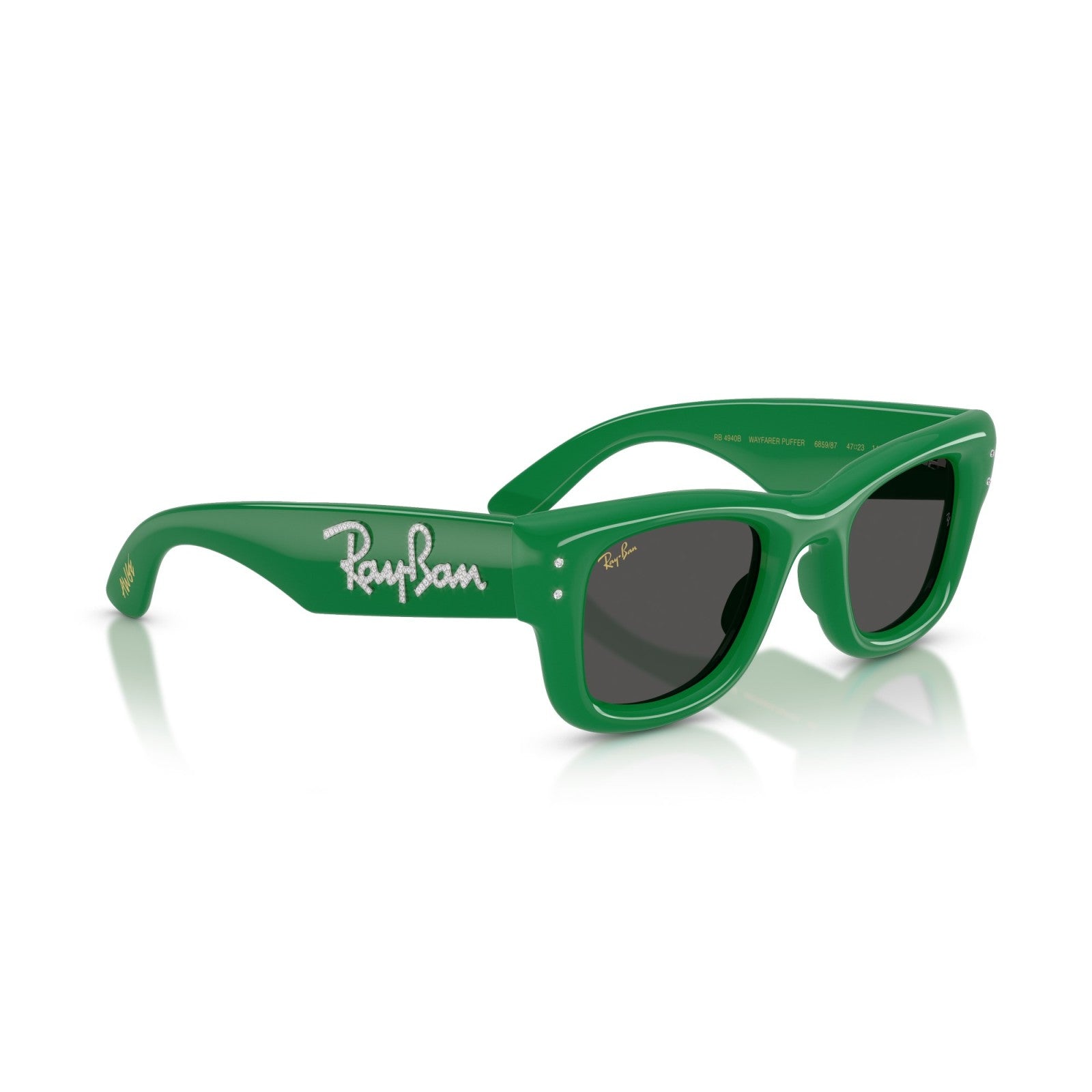 Ray-Ban RB 4940B Wayfarer Puffer 685987 Verde E Strass | Occhiale Da Sole Unisex
