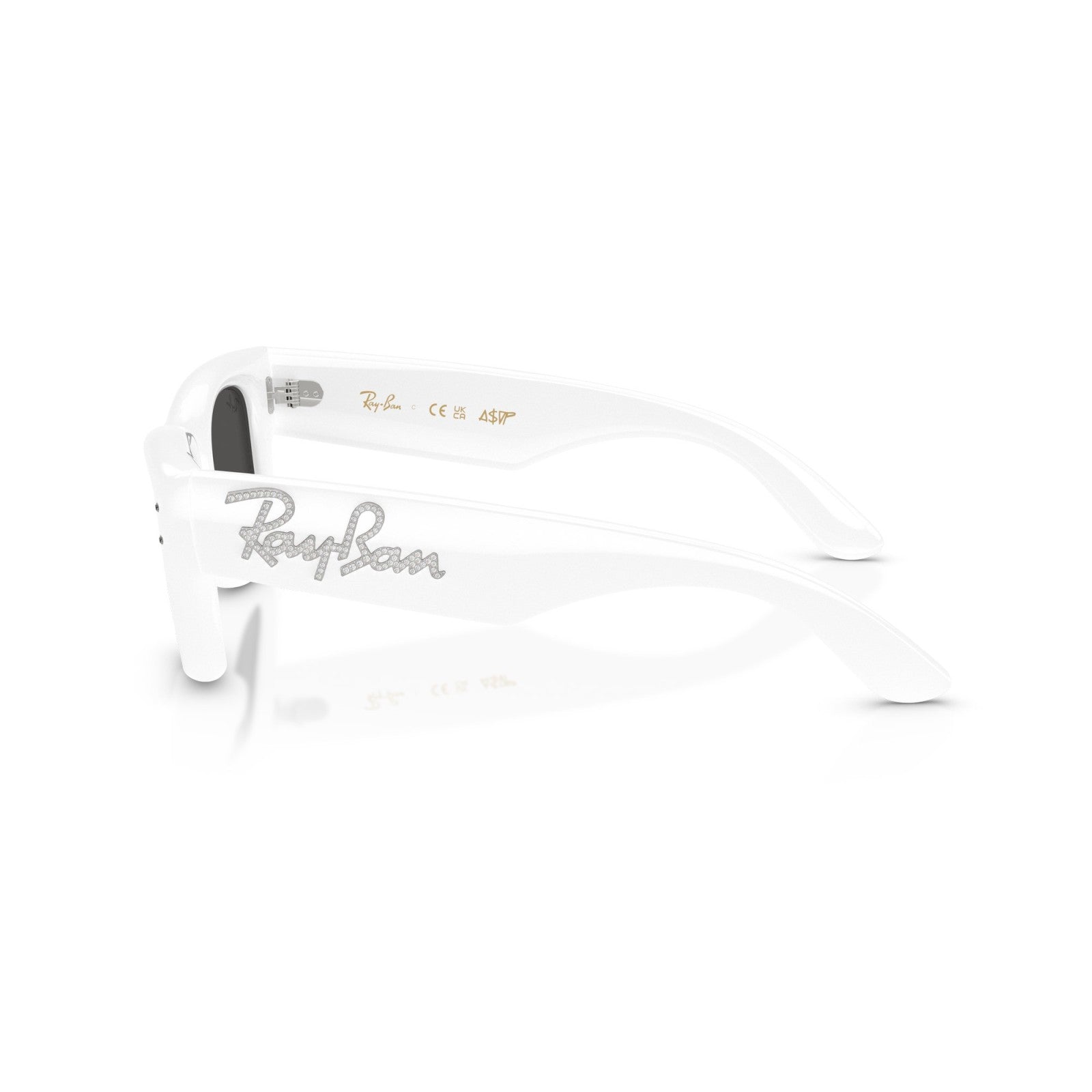 Ray-Ban RB 4940B Wayfarer Puffer 686387 Bianco E Strass | Occhiale Da Sole Unisex