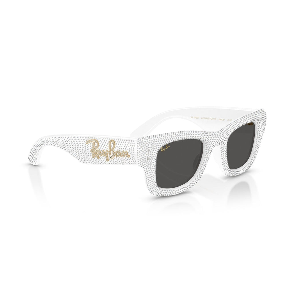 Ray-Ban RB 4940BP Wayfarer Puffer 686687 Pavé Bianco E Strass | Occhiale Da Sole Unisex