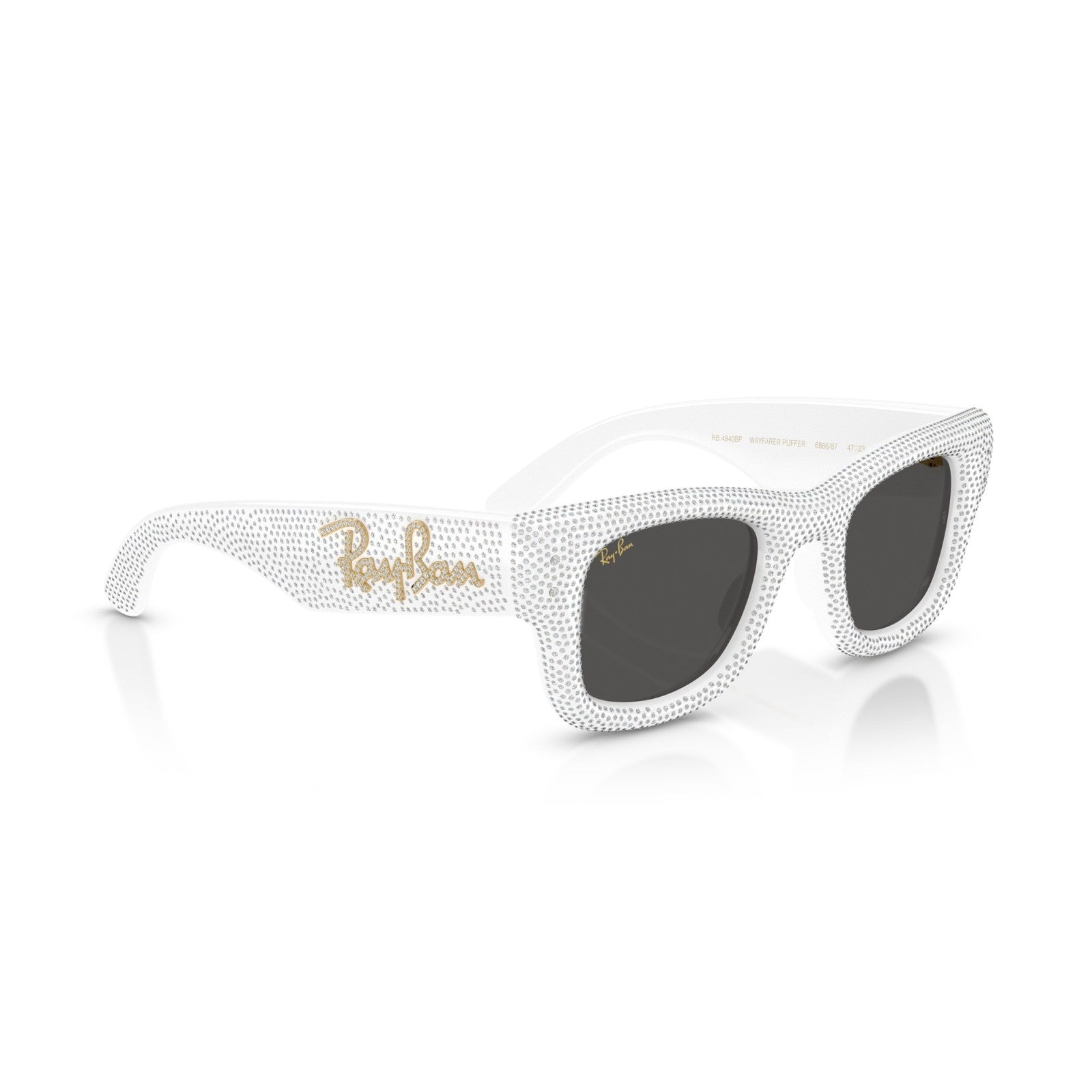 Ray-Ban RB 4940BP Wayfarer Puffer 686687 Pavé Bianco E Strass | Occhiale Da Sole Unisex