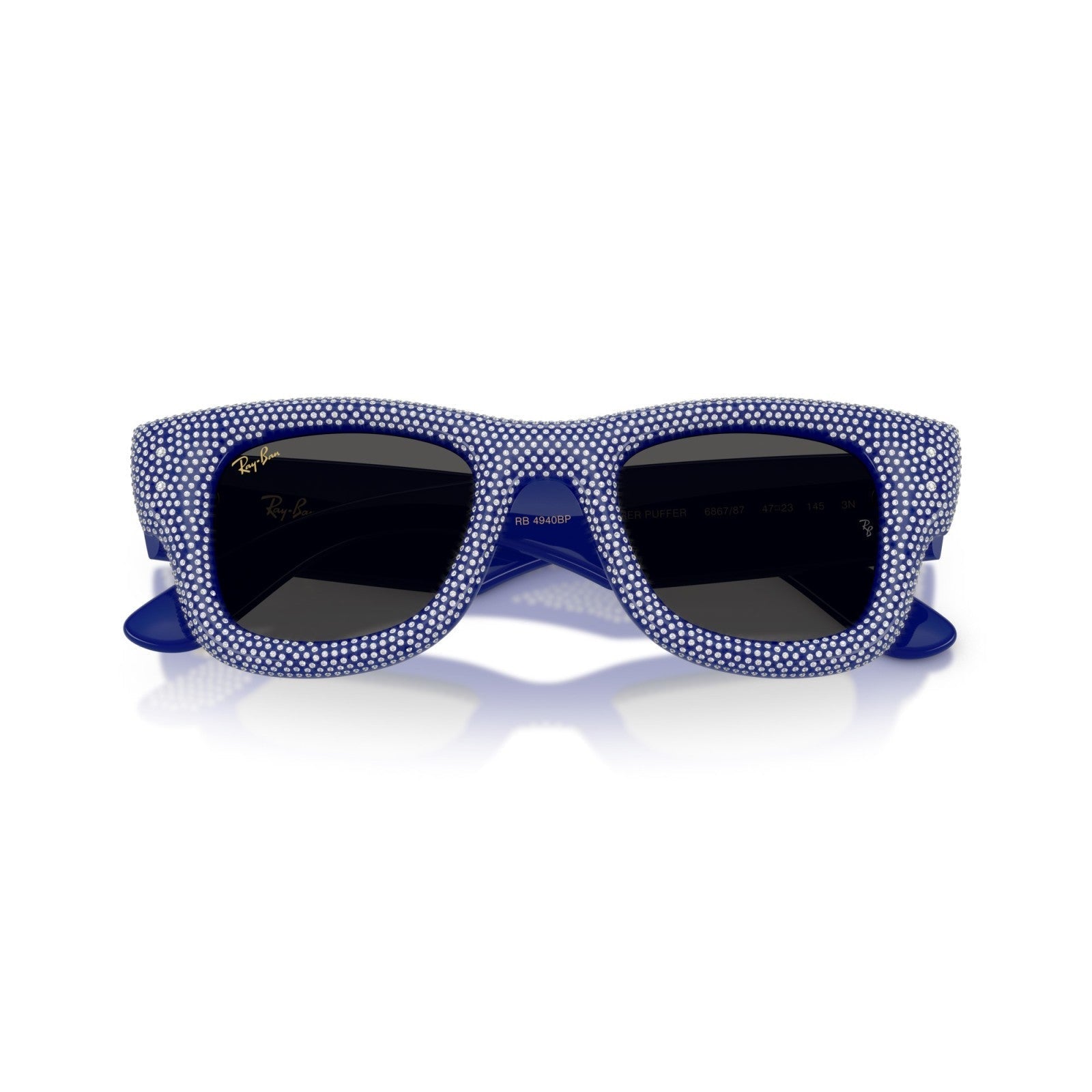 Ray-Ban RB 4940BP Wayfarer Puffer 686787 Pavé Blu E Strass | Occhiale Da Sole Unisex