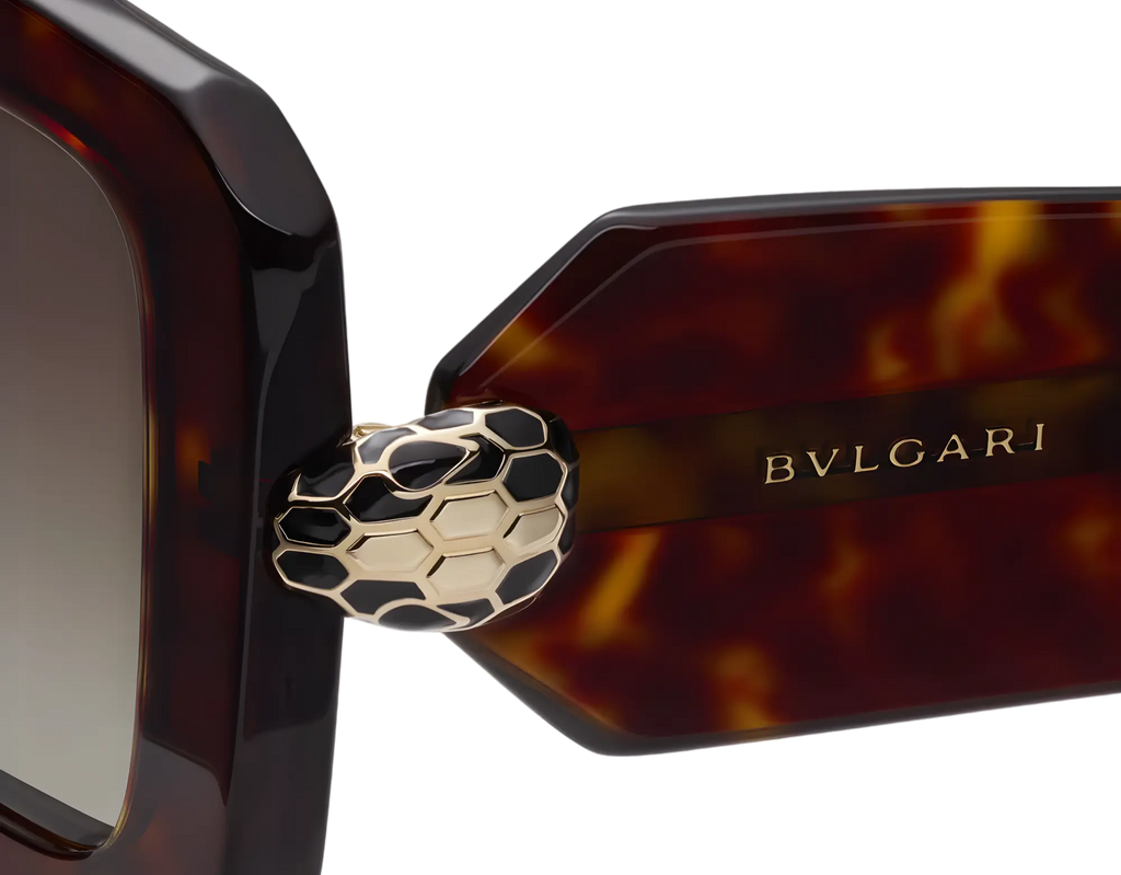 BVLGARI Occhiali Da Sole Squadrati Marroni Effetto Tartarugato