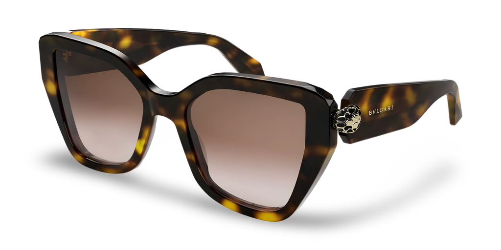 BVLGARI Occhiali Da Sole a Farfalla Marroni Effetto Tartarugato