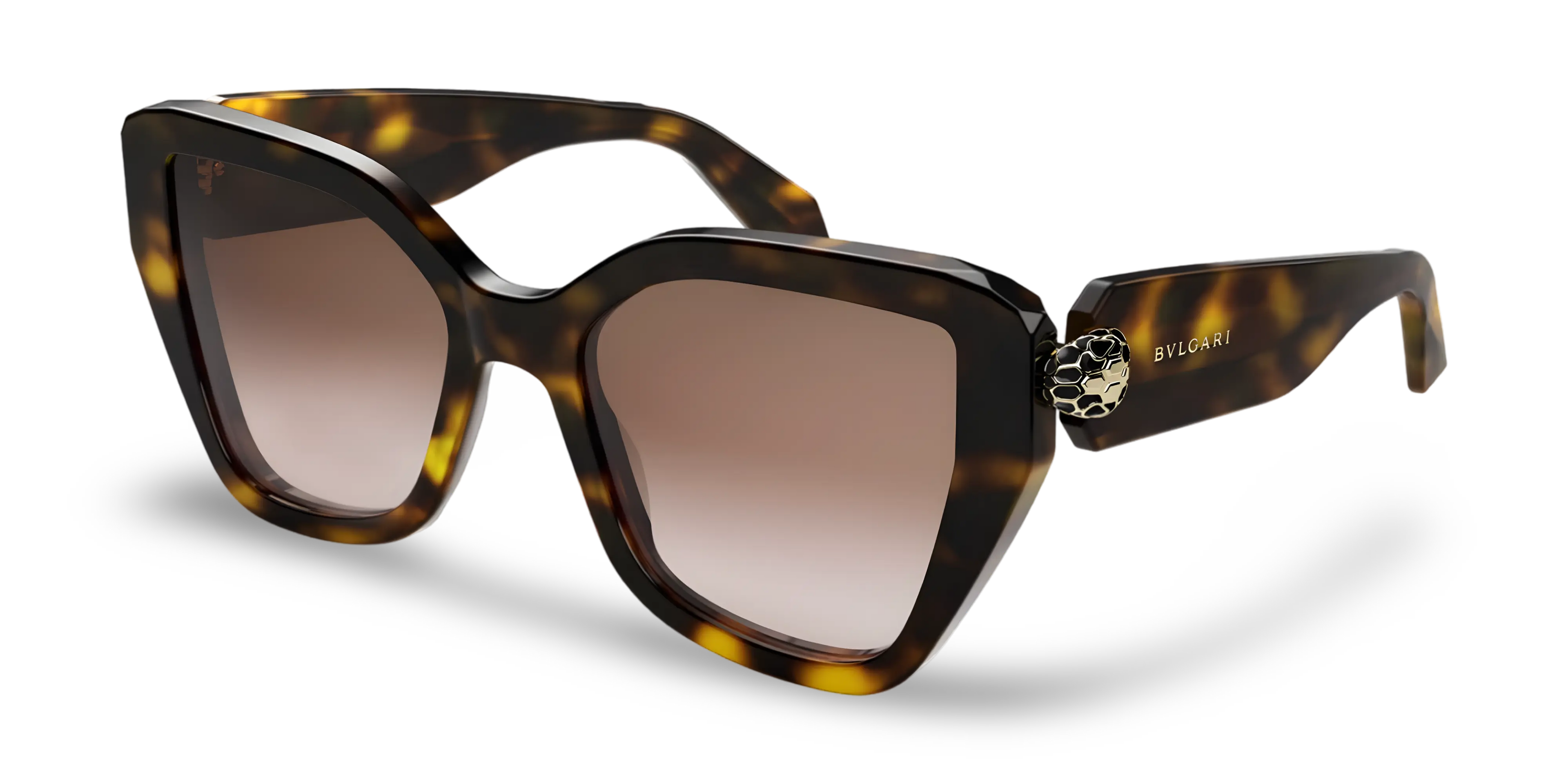 BVLGARI Occhiali Da Sole a Farfalla Marroni Effetto Tartarugato