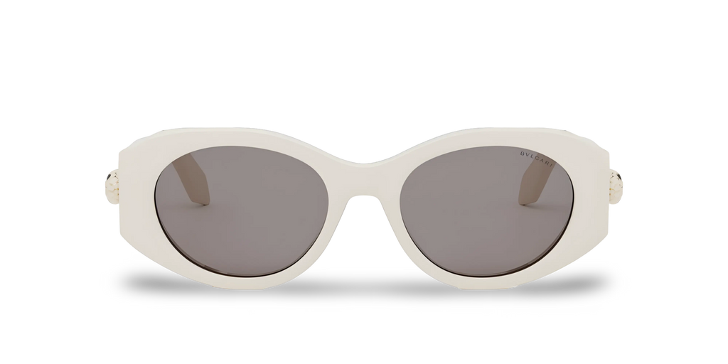 BVLGARI Occhiali Da Sole Ovali Bianchi