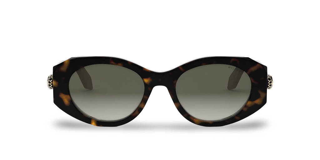 BVLGARI Occhiali Da Sole Ovali Marroni Effetto Tartarugato