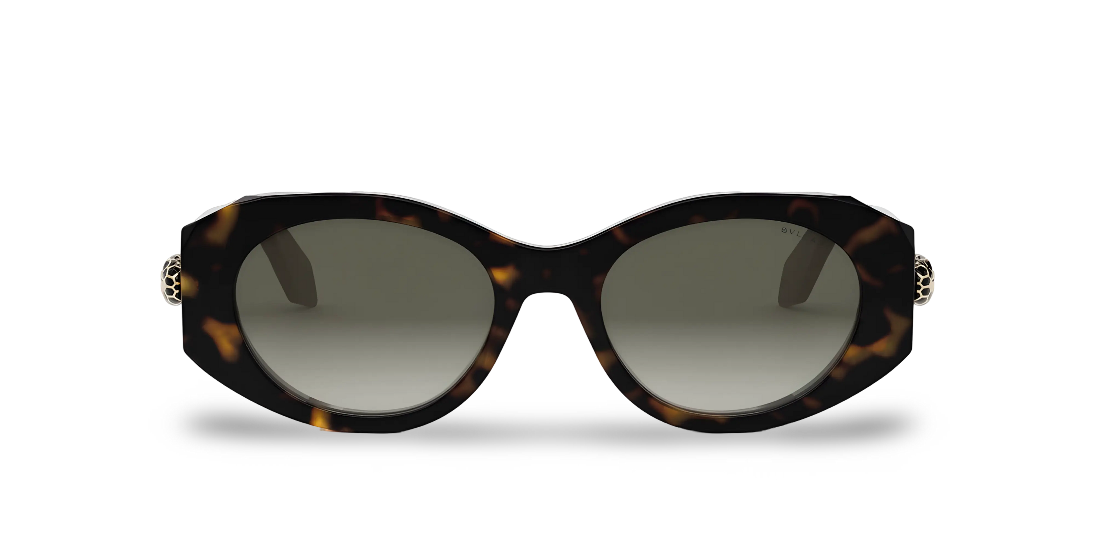 BVLGARI Occhiali Da Sole Ovali Marroni Effetto Tartarugato
