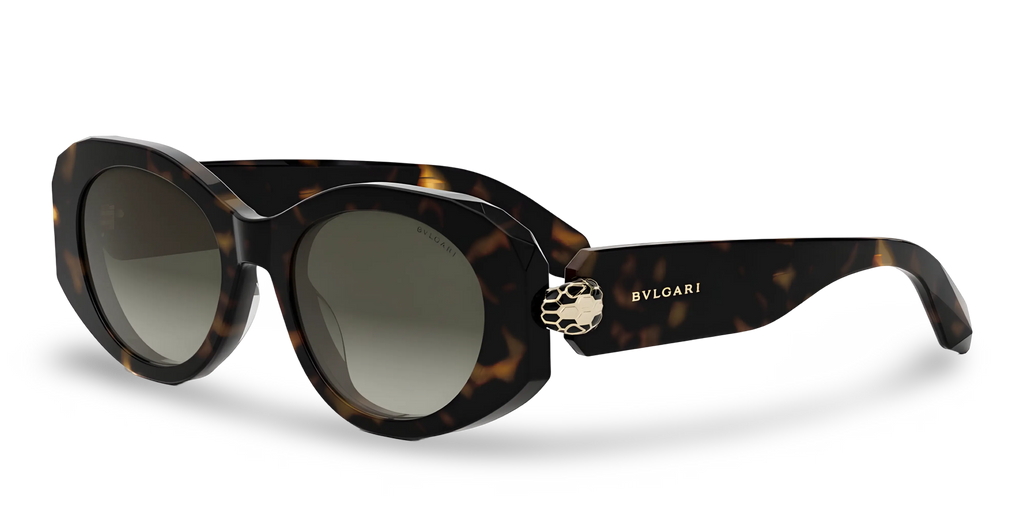 BVLGARI Occhiali Da Sole Ovali Marroni Effetto Tartarugato